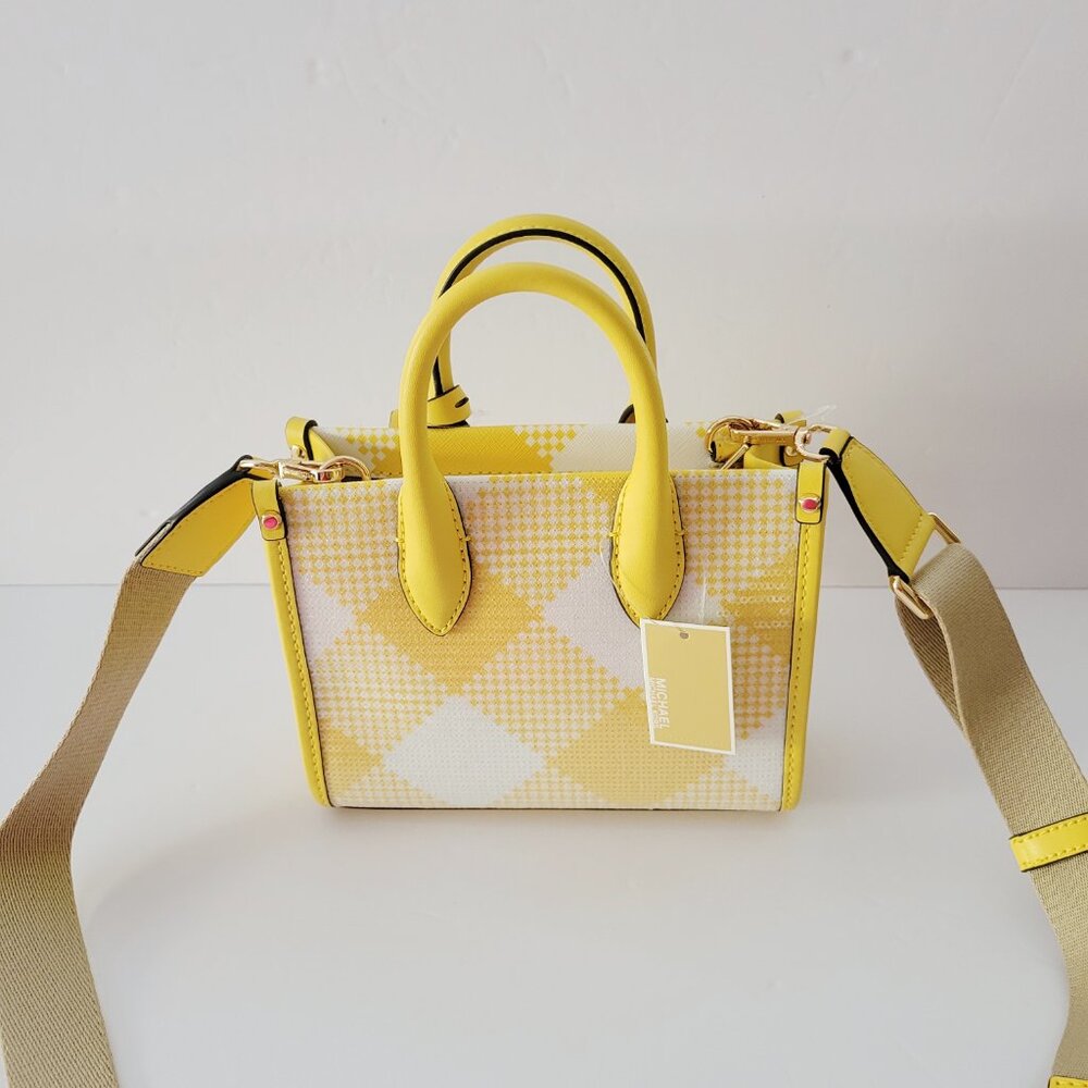 Michael Kors Mirella Extra Small XS Shopper Crossbody Top Handbag Golden Yellow - Picture 4 of 7